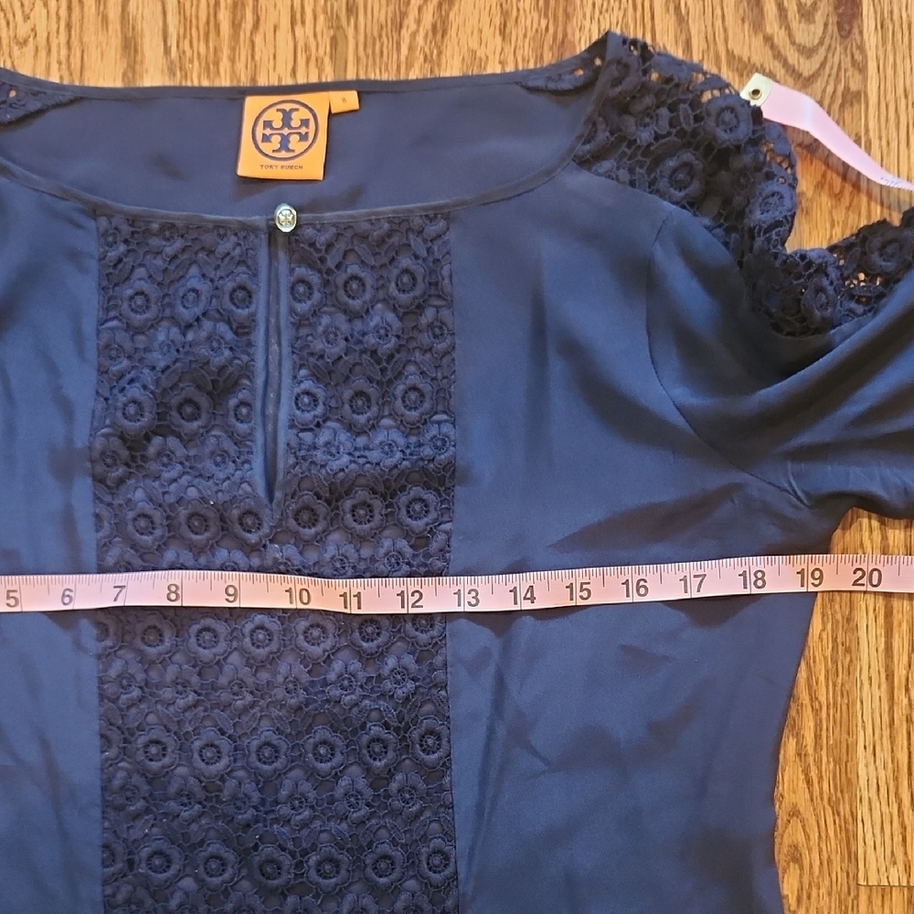 Tory Burch Navy Lace Women's Blouse - Picture 5 of 6